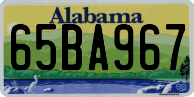 AL license plate 65BA967