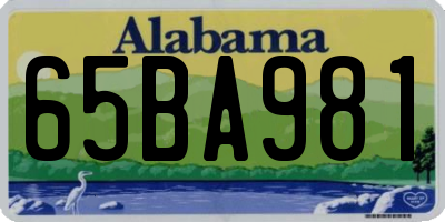 AL license plate 65BA981