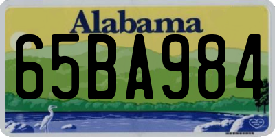 AL license plate 65BA984