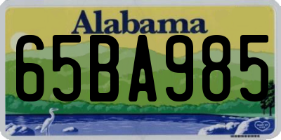 AL license plate 65BA985