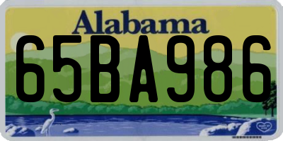 AL license plate 65BA986