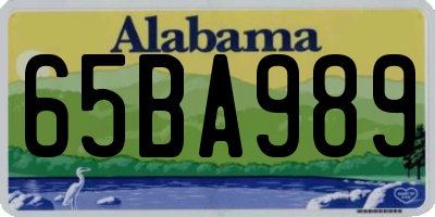 AL license plate 65BA989