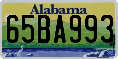 AL license plate 65BA993