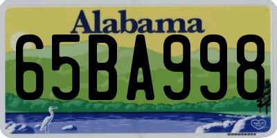 AL license plate 65BA998