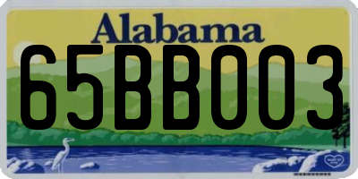 AL license plate 65BB003