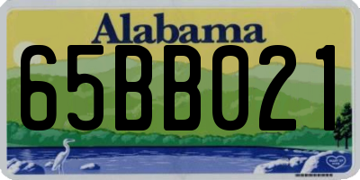 AL license plate 65BB021