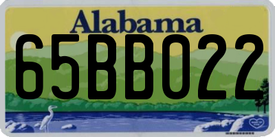 AL license plate 65BB022