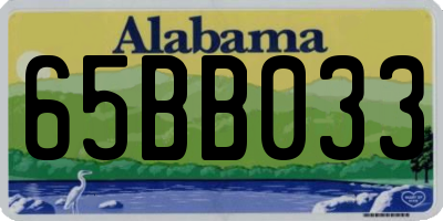 AL license plate 65BB033