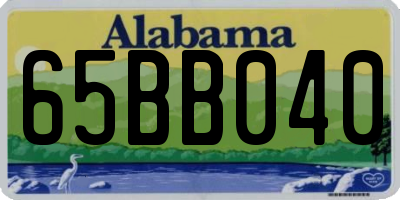 AL license plate 65BB040