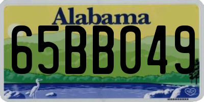 AL license plate 65BB049