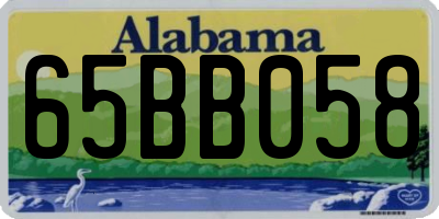 AL license plate 65BB058