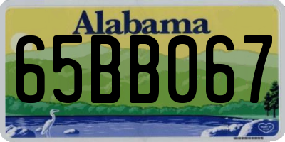 AL license plate 65BB067