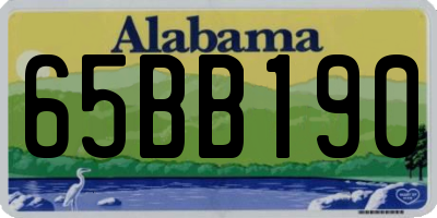AL license plate 65BB190