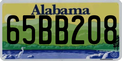 AL license plate 65BB208