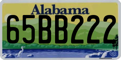 AL license plate 65BB222