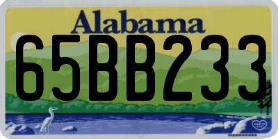 AL license plate 65BB233