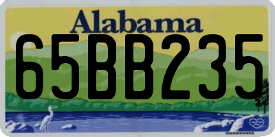 AL license plate 65BB235