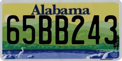 AL license plate 65BB243