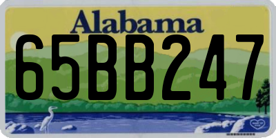 AL license plate 65BB247