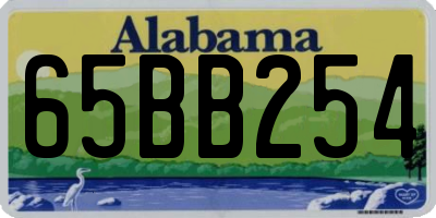 AL license plate 65BB254