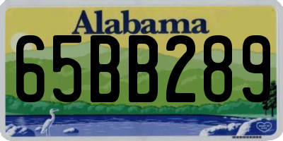 AL license plate 65BB289