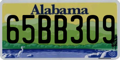 AL license plate 65BB309