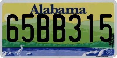 AL license plate 65BB315