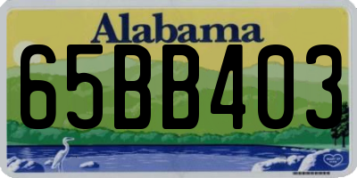 AL license plate 65BB403