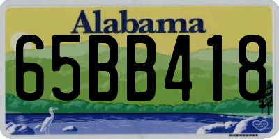 AL license plate 65BB418