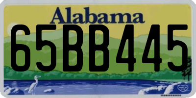 AL license plate 65BB445