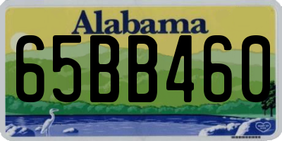 AL license plate 65BB460