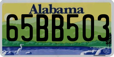 AL license plate 65BB503
