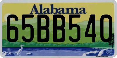 AL license plate 65BB540