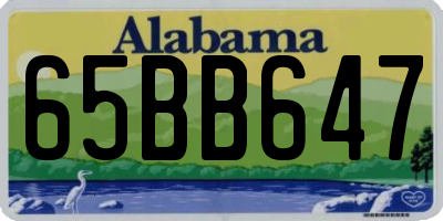 AL license plate 65BB647