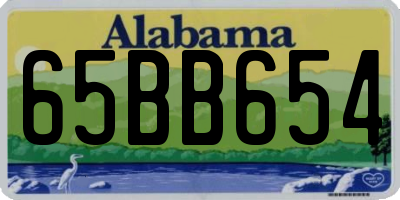 AL license plate 65BB654