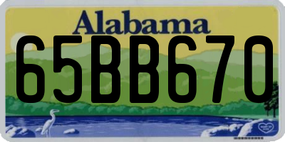 AL license plate 65BB670