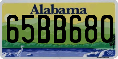 AL license plate 65BB680
