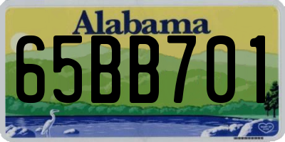 AL license plate 65BB701