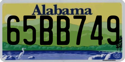 AL license plate 65BB749