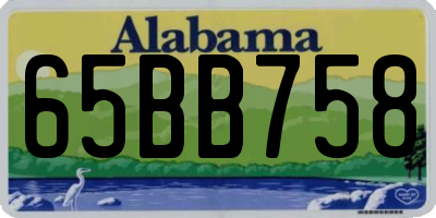 AL license plate 65BB758