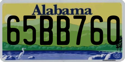 AL license plate 65BB760