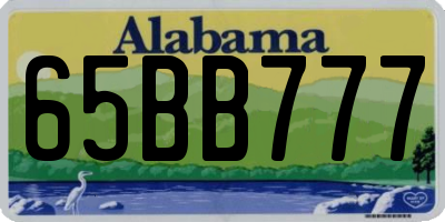 AL license plate 65BB777