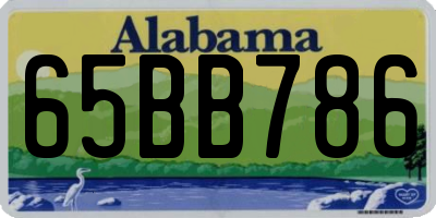 AL license plate 65BB786