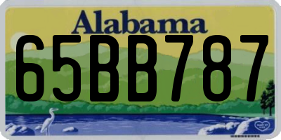 AL license plate 65BB787