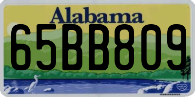 AL license plate 65BB809