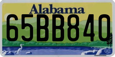 AL license plate 65BB840