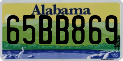 AL license plate 65BB869