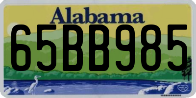 AL license plate 65BB985