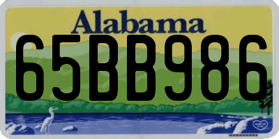 AL license plate 65BB986