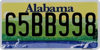 AL license plate 65BB998